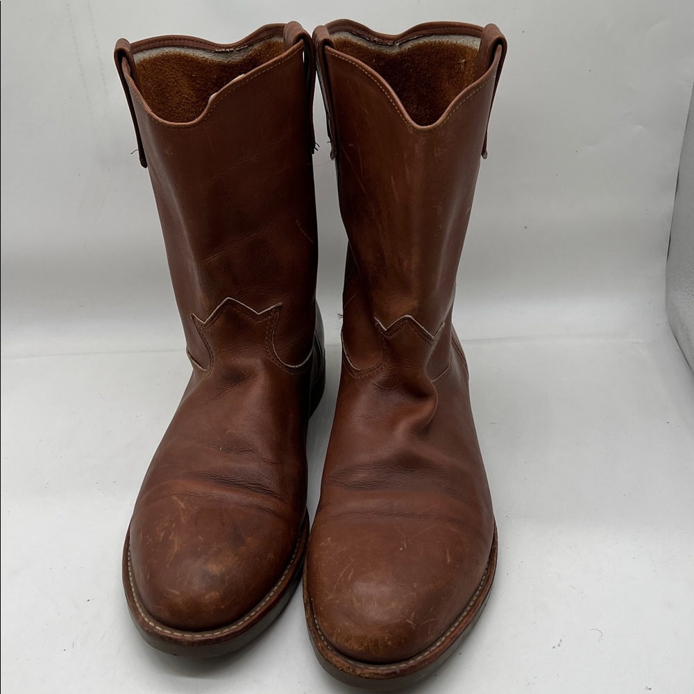 MENS UNBRANDED WORK WESTERN BROWN BOOTS SIZE 11.5 D made in USA